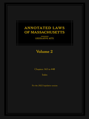 cover image of Annotated Laws of Massachusetts: Legislative Acts